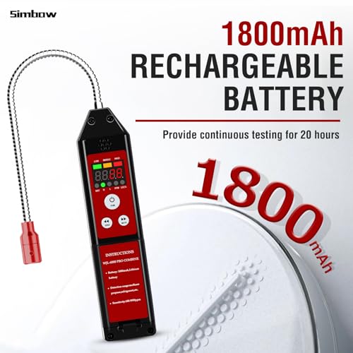 Refrigerant & Combustible Gas Leak Detector, PPM Freon Leak Detector with Loud Alarm, Natural Gas Detector Rechargeable Gas Sniffer for R134A R410A Propane Methane