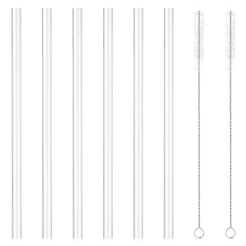 6pcs Replacement Straws for Iron Flask Thermo Flask Straws with 2 Cleaning Brushes Compatible with IRON FLASK Thermo flask Hydro Flask Wide Mouth Bottle Straw Lid