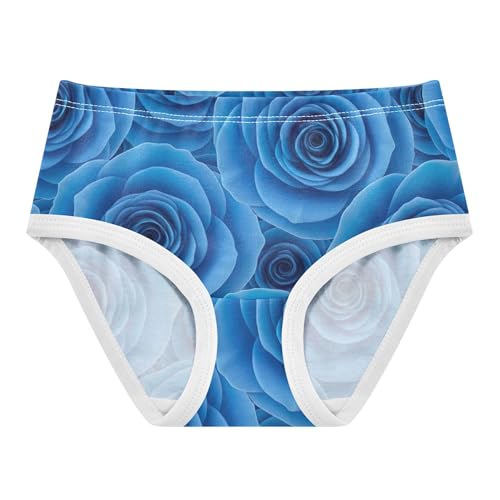 Cotton Girls Underwear Toddlers Watercolor Floral Blue Flowers Girl Panties Cute Pattern Underpants Briefs 2t