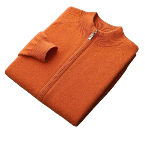 Men's Casual Stand Collar Cardigan Sweaters Zipper Cardigan Mock Neck Long Sleeve Casual Knitwear Sweater