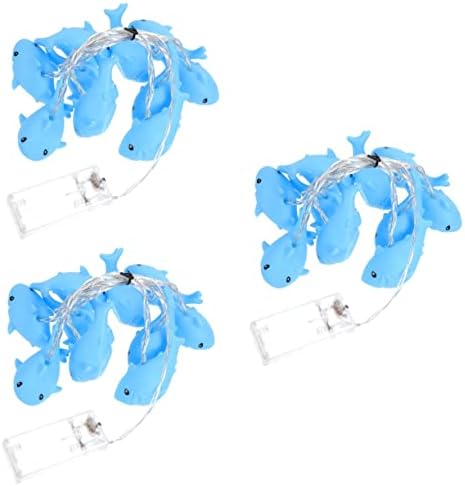 SEWACC 3 Strings Shark Light Indoor Lights for Decoration LED Light String Christmas Decorations Indoor Shark Hanging Decor Whale Shark Fairy Lights DIY Light String Party Favor Props 3D
