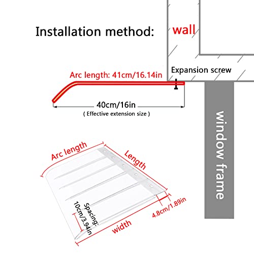 Auvent de porte d'entrée protection UV avec couverture en polycarbonate - 8
