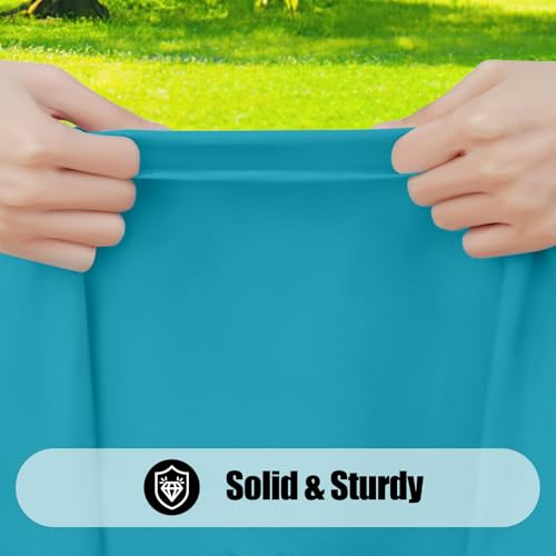 Smiry 4 Pack Rectangle Picnic Table Cloth, Waterproof Elastic Fitted Tablecloths, Washable Polyester Rectangular Patio Table Cover for Camping, Indoor and Outdoor (Teal, 30"x72") by Smiry - Used condition - Image 3