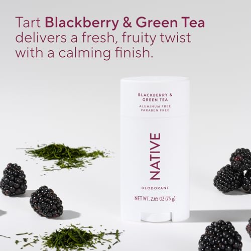 Image of Native Deodorant Contains Naturally Derived Ingredients, 72 Hour Odor Control, Deodorant for Women and Men, Aluminum Free, Blackberry & Green Tea 2.65oz