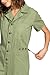 Lana Roux Womens Petite Aviator Utility Denim Jumpsuit (Olive, X-Small)