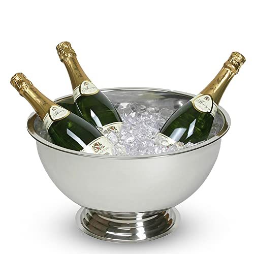 Bol à punch en acier inoxydable pour champagne, vin, bière, seau à glace - Capacité : 10 l