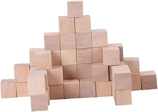VILLFUL 50 Pçs Blocos De Construção Para Empilhar Playset Infantil Mini Cubo De Madeira Cubo De Madeira Natural Blocos De Madeira DIY Cubo Pequeno Bloco De Artesanato Cubo Para Empilhar
