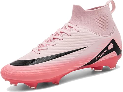 Lvptsh Zapatos de Fútbol Hombre Botas de Fútbol Spike Aire Libre Niños Calzado de Fútbol Tacos de Fútbol Multitacos Ligero,Pink,EU33