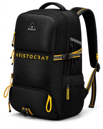 Image of Aristocrat RUKSUCK 45L Backpack with Padded Laptop Sleeve | 4 Compartments, Rain Cover Included, Organised Interior, Bottle Holder, Quick Access Pockets