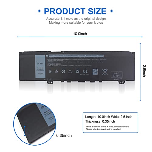 Image of 38Wh F62G0 Battery for Dell Inspiron 13 7000 7373 7386 7370 39DY5 2 in 1 7380 5370 P83G P83G001 P91G P87G P91G001 P83G002 P87G001 Vostro 5370 F62GO RPJC3 39DY5 039DY5 0RPJC3 0F62G0 CHA01 11.4V 3-Cell