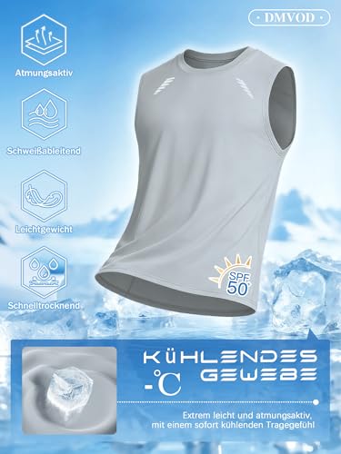 DMVOD Débardeurs de sport pour homme, gris, L – vue 4