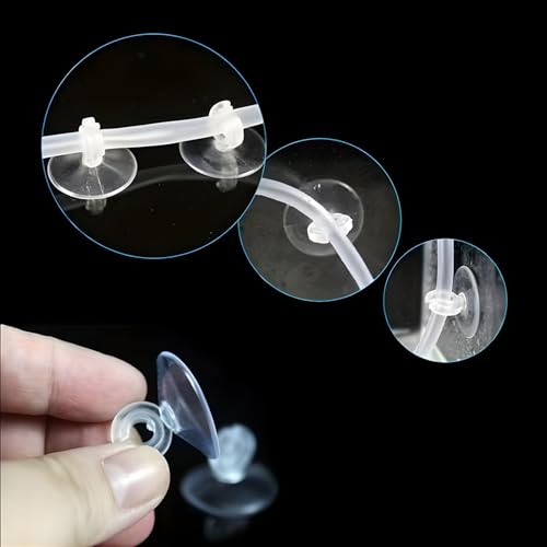 Image of VAYINATO Transparent Airline Oxygen Tube Suction Cup Holder for Aquarium Fish Tank (Model A) (Pack of 20) by Petzlifeworld
