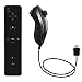 Lactivx 1 Pack Nunchuck and Wii Remote Controller Compatible with Nintendo Wii Wii U Console - with Silicone Case and Strap (Black1)