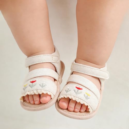 Image of Infant Baby Girls Boys Summer Sandals Premium Unisex Non Slip Rubber Soft Sole Breathable Toddler First Walker Outdoor Beach Shoes