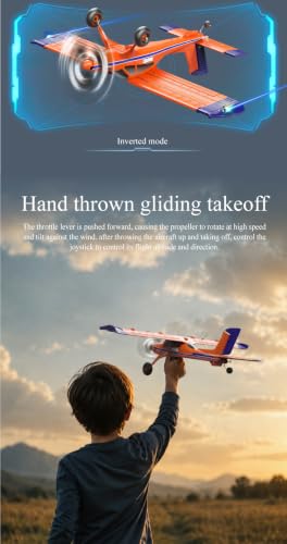 Image of QIDI-590 4CH Brushless RC Airplane, Draco Fixed Wing Glider, Orange