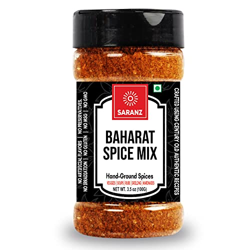 SARANZ Baharat Spice Mix | Used in Vegetable Curry, Chicken Curry, Fish Soup | Aromatic and Flavoured Vegan | Peppery, Sweet-Spiced Dairy Free and Gluten Free -100 Grams Sprinkler Jar