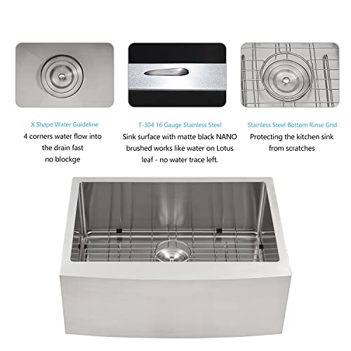 Snapklik.com : 24 Inch Farmhouse Kitchen Sink - 24 Inch Apron Front