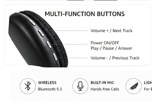Image of P9 Wireless Bluetooth Headphones Over Ear | Foldable Design | Deep Bass Sound | Up to 20 Hours Battery | Built-in Mic | Comfortable Cushions | Budget Friendly Headset