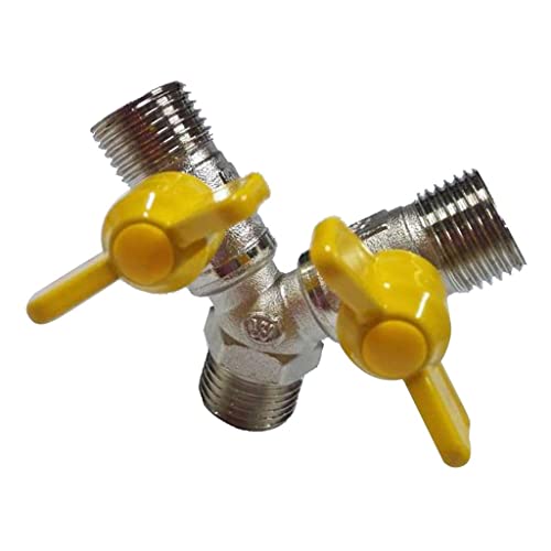 LOVIVER Connecteur de Tuyau Robinet de Gaz Diviseur de Tuyau Double Laiton - 2 Voies A