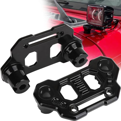 Image of Wrangler JL Light Bar Hood Mounting Brackets, Gladiator JT Ditch Light Cowl Mount Brackets A-Pillar LED Fog Light Pod Brackets for 2018-2025 Jeep Wrangler JL JLU 4xe Gladiator JT Accessories