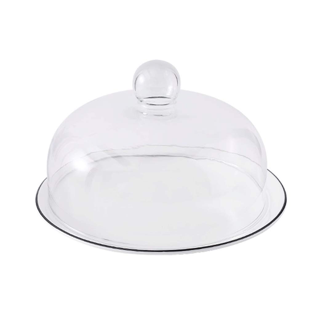 Plat de gâteau en céramique de haute qualité et cloche en verre raffinée