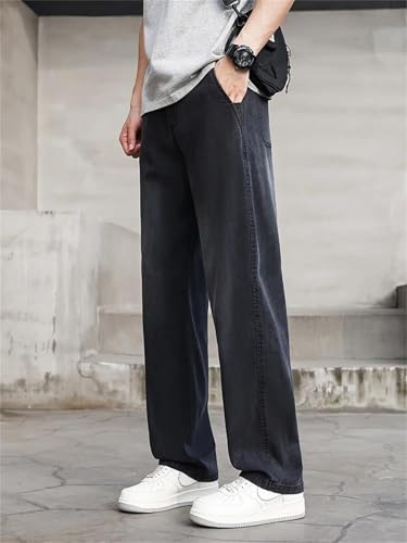 Men's Summer Jeans Loose Wide Leg Denim Pants Outdoor Workwear Jogger Street Clothing Casual Trousers2