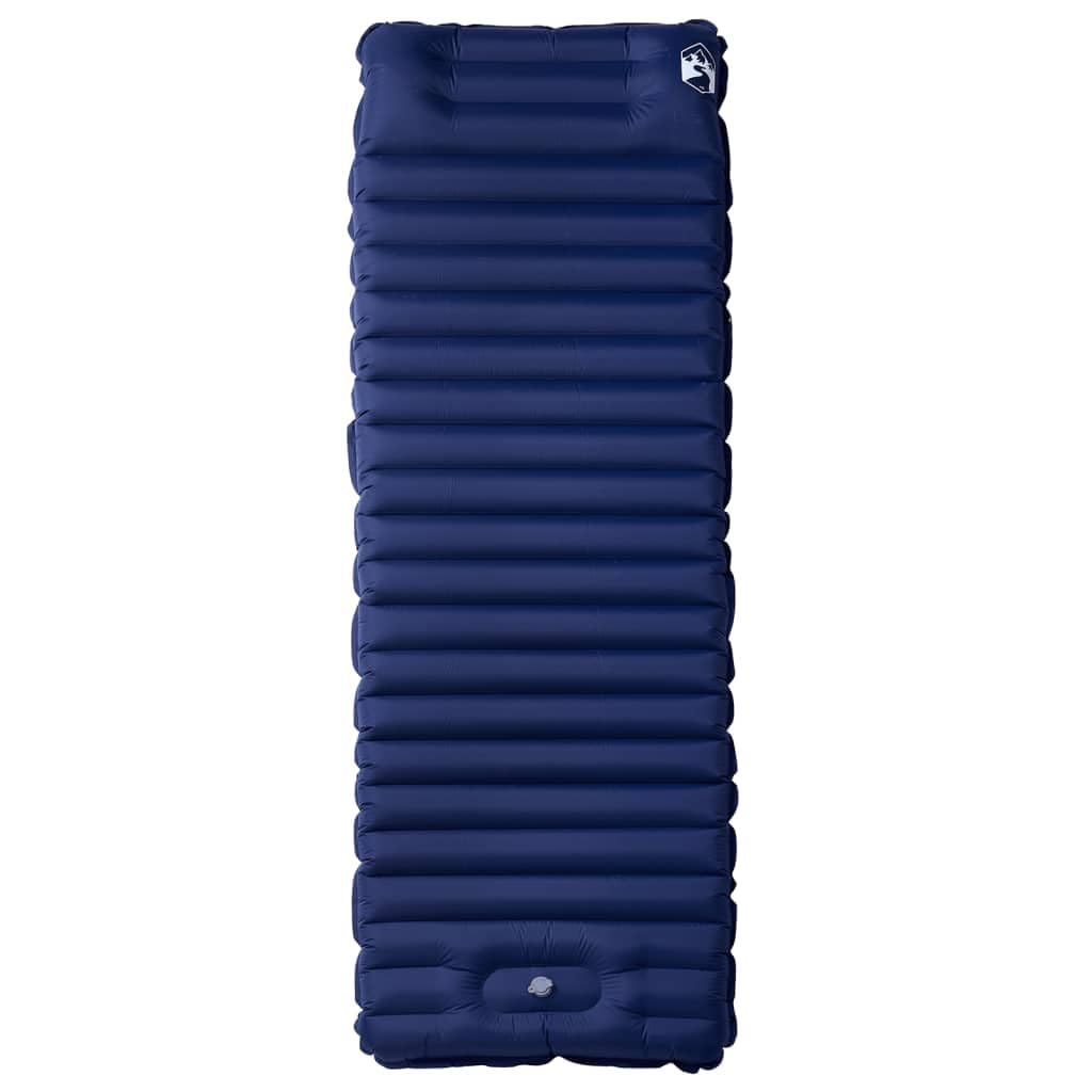 Selbstaufblasende Isomatte Marineblau mit Kissen, 190x68x10 cm, 40D-Nylon, wasserdicht, ultraleicht, kompakt, faltbar für Outdoor Camping Wandern Trekking Festival