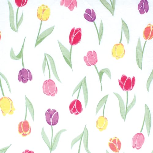 Image of Hudson Baby Unisex Baby Cotton Toddler Pillow Case, Spring Tulips, One Size