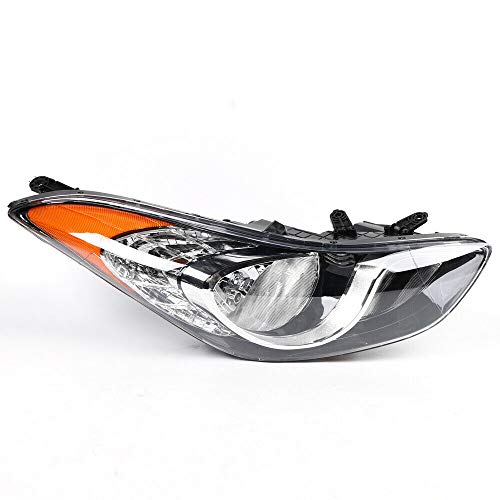 LIANDU-US Passenger Headlight Assembly For 2011 2012 2013Hyundai Elantra Right Passenger Side Headlight Headlamp Assembly Front Halogen Projector Head Light Lamp Replacement