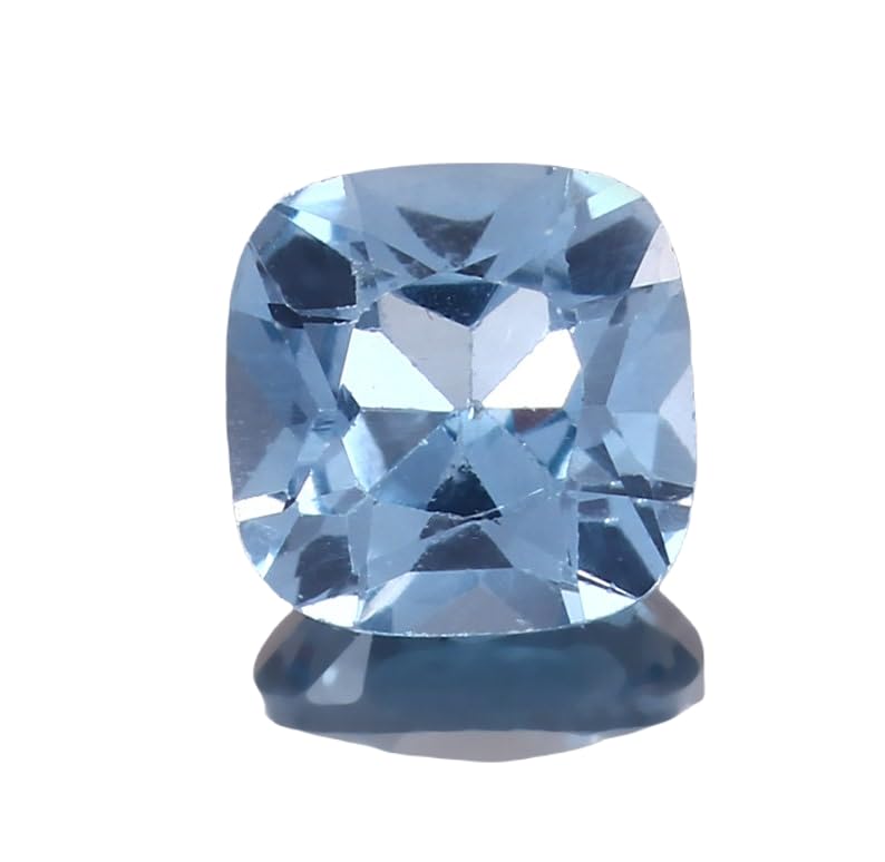 Aigue-marine brésilienne naturelle de forme coussin 9x9mm pour fabrication de collier DIY
