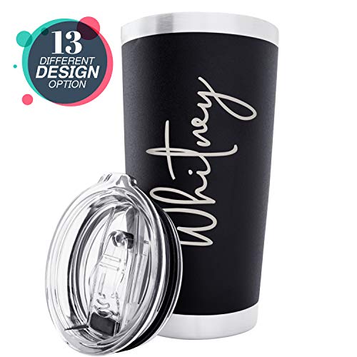 Personalized Tumblers, Stainless Steel 20 oz Tumbler w/Lid |13 Different Designs| Personalized Cups