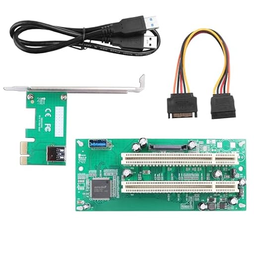 Tarjeta adaptador PCIe 1X a PCI - Convertidor de doble ranura con alimentación SATA externa, Plug & Play para sonido/red/tarjeta fiscal dorada | Ya disponible en tu tienda friki favorita! En mundofriki.es!