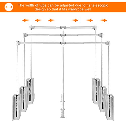 Tringle de placard télescopique et organiseur de garde-robe réglable