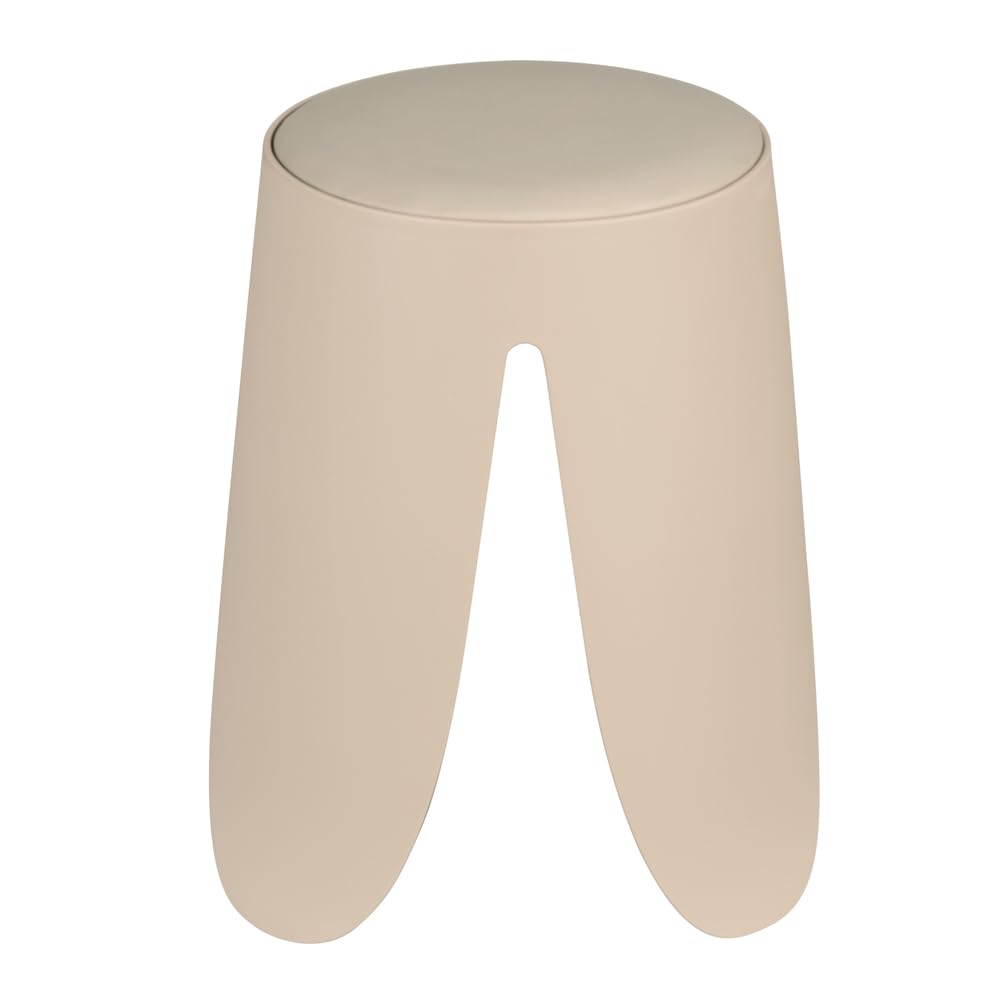 Inbagno Sgabello Bagno Moderno E Contenitore Multiuso Beige Opaco – Seduta Imbottita In Poliuretano E Piedini Antiscivolo – Linea Flores