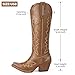 Rollda Cowboy Boots for Women, Knee High Cowgirl Boots, Womens Classic Western Boots Snip Toe, Tall Cowboy Boots Chunky Heel for Ladies Pull On