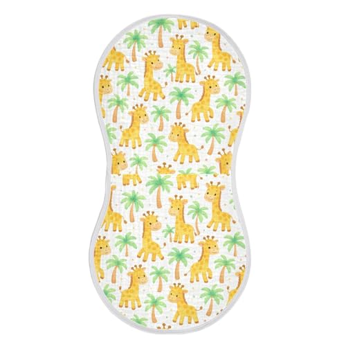Cute Giraffes Baby Burp Cloths for Boys and Girls, Soft Muslin Spit Up Towels, 22