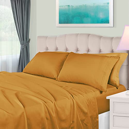 Superior Egyptian Cotton, 650 Thread Count Solid, Deep Pocket Sheet Set, Olympic Queen, Maple Sugar, 4-Piece Set