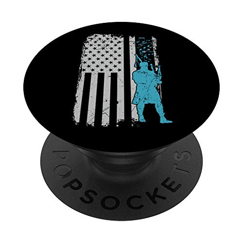 Bagpiper USA Bandera Piper Regalo para los jugadores de Gaitita de Guardia de Honor PopSockets PopGrip Intercambiable