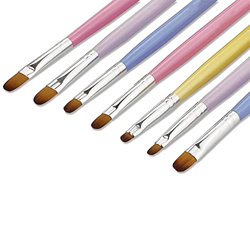 7 Stücke Nagelpinsel Set, Gelnagel Pinsel, UV-Gel gelnägel pinselset, Nagelbürste Perfekt für Acryl Nägel Nailart – Bild 4
