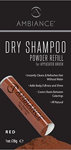 Ambiance Natural Dry Shampoo Powder Refill for Red Hair - Non Aerosol Travel Size Tinted Shampoo - Non Toxic, Benzene Free - Volumizing, Refreshes Oily Hair & Covers Roots Between Colorings