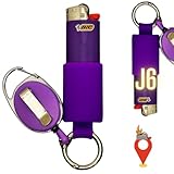 Retractable Lighter Holder for BIC Lighters Made for The J6 BICs Lighter Leash with Spring Clip to Attach & Remove from Keys, Bags, & More. (Purple)