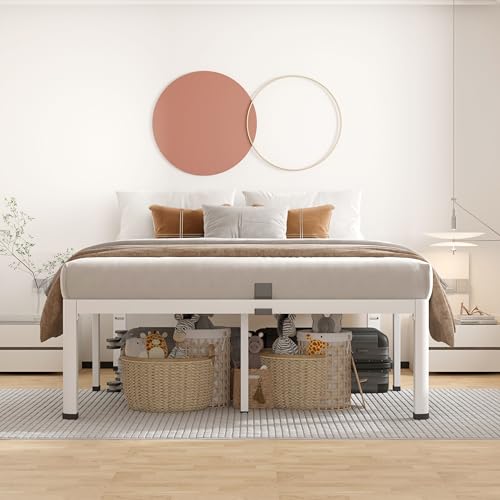 ROIL 18 Inch White King Bed Frame with Rounded Corner & 4 Mattress Baffles by ROIL - Used condition - Image 3