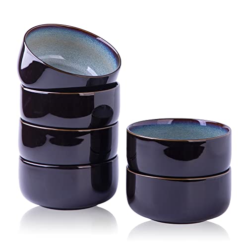 Leratio Ceramic Bowls Set For Kitchen, 26Oz Cereal Soup Bowls Set Of 6 For Breakfast, Lunch, Dinner, Oven, Dishwasher, And Microwave Safe For Meals, Reactive Glaze,Reactive Glaze-Gray Blue #TOP12