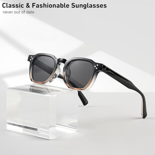 Image of Gleyemor Stylish Retro Sunglasses for Men Women Fashion Vintage Square Sunglasses UV400 Protection Shades