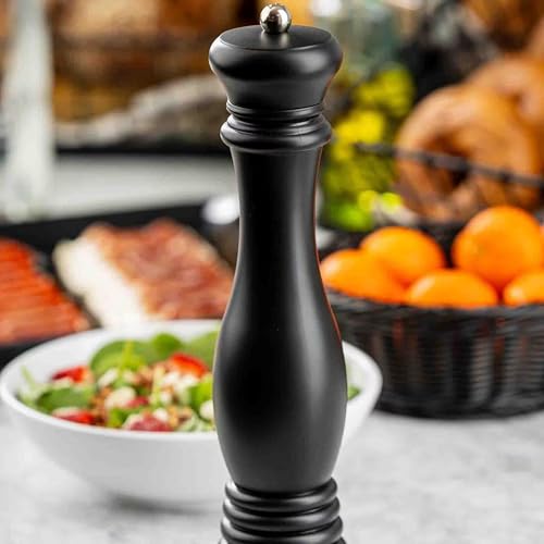 TableCraft 12858 Black Pepper Mill, Tall Acrylic Pepper Grinder with Forged Steel Mechanism, 8 oz Capacity, 12.5 in Height, Sleek Tabletop Seasoning Mill for Restaurants and Home by Tablecraft - Used condition - Image 5