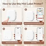 Mini Label Maker Machine with Tape, Portable Bluetooth Mini Label Printer, Wireless Thermal Label Maker, Waterproof & Rechargeable, Built-in Cutter, for Home, Office, Kitchen, School