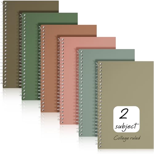 Carnet à spirale ligné 2 sujets lot de 6 blocs-notes 100 feuilles
