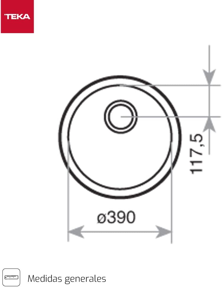 Technical drawing of the Teka sink with dimensions