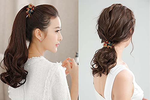 Crystal Hair Tie Fancy Elastic Hair Bead Ponytail Holder Handmade Rhinstone Hair Accessories For Women And Girls (Pack Of 5) #TOP1