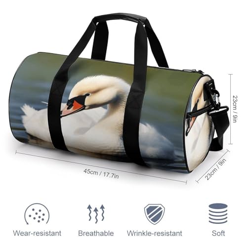 Gym Bag For Women Men Lightweight Cute Little Swan Print Duffel Bag Personalized Travel Bags For Travel Sports2